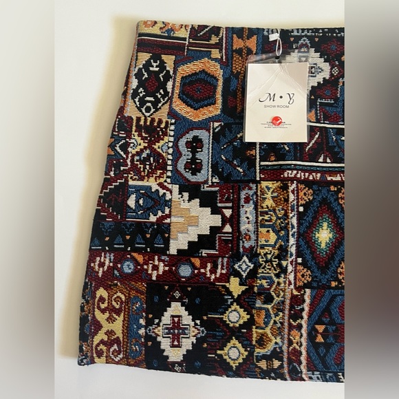 NWT M Y Showroom Boho Quilted Knit Patchwork Skort SZ L (Runs Small) 💖 - Picture 2 of 12